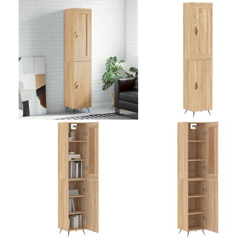Highboard Sonoma-Eiche 34,5x34x180 cm Holzwerkstoff - Hochschrank - Hochschrank Sonoma-Eiche (1/5)