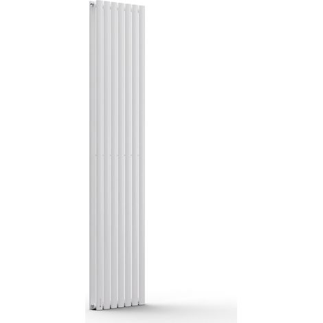 Blumfeldt Badheizkörper, Design Heizkörper Flach, Sparsamer Flachheizkörper Vertikal, 691 Watt Warmwasser Wandheizkörper für Badezimmer & Wohnzimmer, Leiser Vertikal Heizkörper mit Thermostat