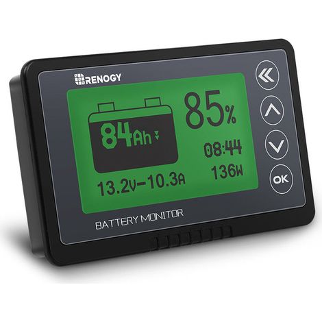 Monitor de Batería Renogy 500A – Medidor de Coulomb Universal con Shunt para Baterías de Plomo-Ácido, Litio (LiFePO4) y más (10-120V) (1/5)