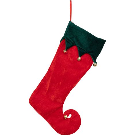 Déco de Noël Botte Lutin grand modèle en feutrine avec grelot H 42 cm - Feeric Christmas (1/3)