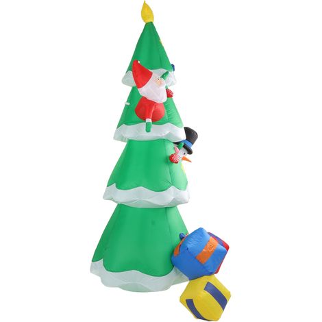 Aufblasbarer Weihnachtsbaum mit 15 LEDs, inklusive aufblasbarer Geschenkboxen, für den Innen- und Außenbereich, 100–240 V, EU-Stecker (1/5)