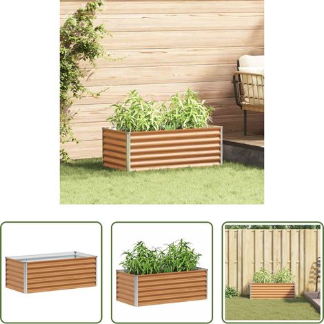 Stahl -  Hochbeet Hellbraun 98 x 50 x 36 cm Verzinkter Stahl (1/5)