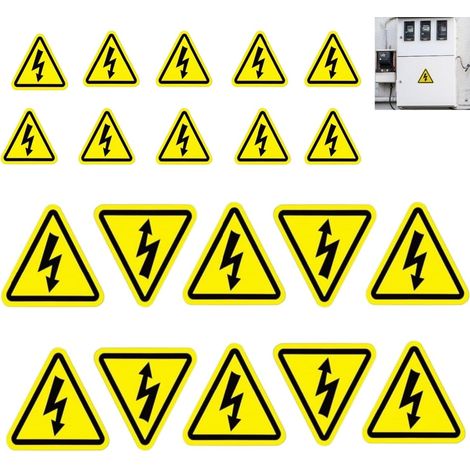 20 pièces Autocollant Danger Électrique Haute Tension,Panneau Triangle Jaune Avertissement Sécurité Résistant,pour Intérieur et Extérieur Signalétique Risque Choc(5cm + 10cm) (1/5)