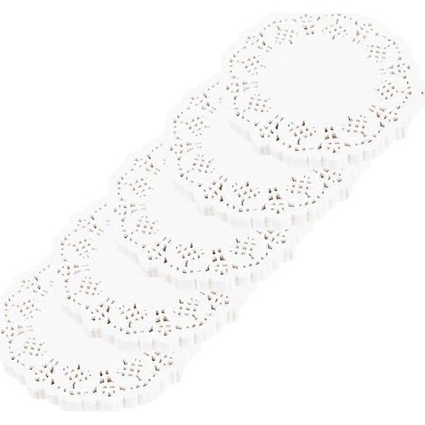 Napperons en papier absorbant l'huile pour la pâtisserie, lot de 5, jetables, en papier blanc (1/4)