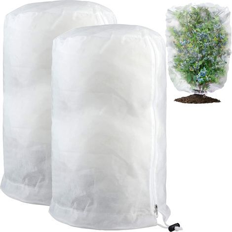 Voile Hivernage Plante,2 pièces 120 X 180 cm Housse Hivernage Plante,Housse Hivernage Plante avec Cordon de Serrage et Zipper,Housse de Protection pour Plantes Réutilisable (1/5)