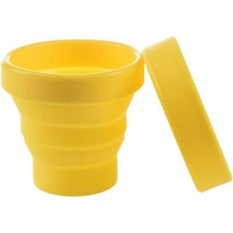 Tasse silicone pliable 170ml, voyage, jaune (1/5)