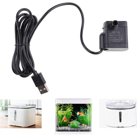Pompe à eau submersible ultra silencieuse pour bassin, aquarium, fontaine, puissante, USB, hauteur de refoulement de 0,4 à 1,5 m
