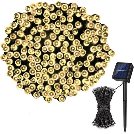 Guirlande lumineuse solaire d'extérieur 8 modes Décoration de Noël Étanche Pour balcon (1/5)