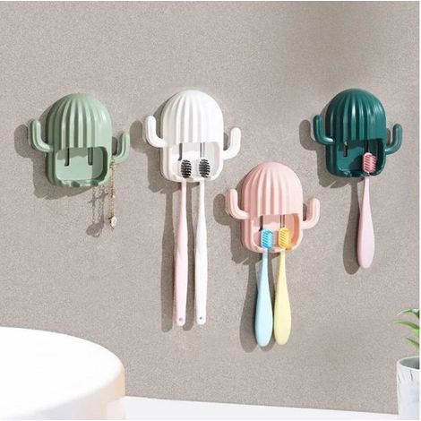 Lot de 4 supports brosse à dents silicone, support électrique pour salle de bain (rose) (1/5)