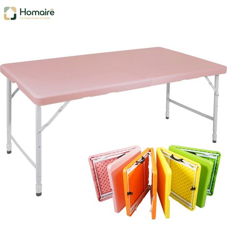 Table pliante robuste 125cm en plastique haute densité avec cadre en acier pour intérieur extérieur HOMAIRE (1/5)