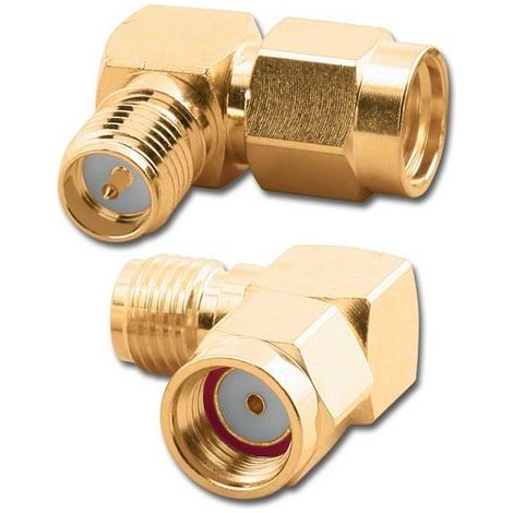 Adattatore con connettore SMA-RP / connettore angolato SMA-RP