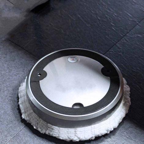 Aspirateur robot universel fin et mince pour poils d'animaux, nettoyage automatique et détection intelligente des obstacles (argenté). (1/5)