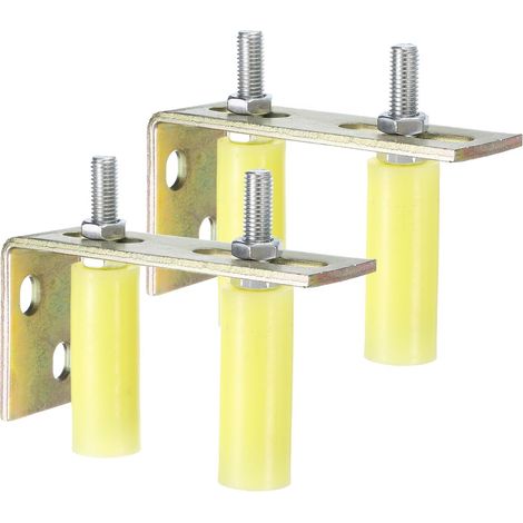 4 Stück Schiebetor Führungsrolle 3" Nylon Rollen Tor Unterstützungsmontage Mit L-Hinterer Pfostenhalter Universelle Rolltorführung Für Schiebetür Gelb (1/5)