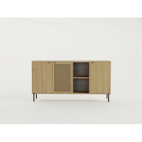 Buffet INTI – Chêne Safir – 3 portes, 2 niches – 164 x 44 x 80 cm (1/3)