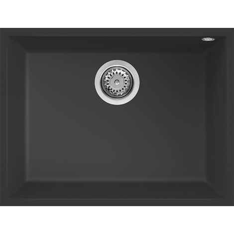 Elleci LGQ11040BSO Quadra 110 Lavello Sottotop Granitek 1 Vasca 58x44 cm colore Nero