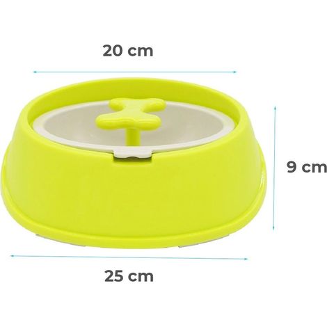 060360 Cuenco original para perros gatos anti-asfixia y mejor digestión 20cm Color: Verde