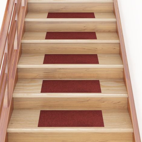 Stair Mats Self-adhesive 15 pcs 60x25 cm Bordeaux Red Rectangular vidaXL (1/5)