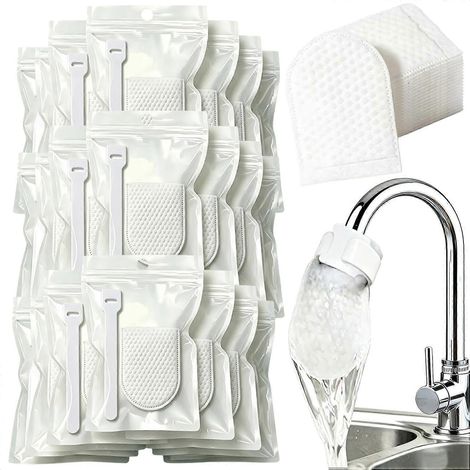 Lot de 300 sacs filtrants universels épais coton pour robinet anti-éclaboussures avec sangles, éliminent calcaire, sable et rouille (1/5)