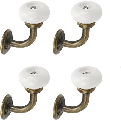 4pcs Wall Hooks, Vintage Hooks, Vintage Coat Rack, Ceramic Wall Mounted Coat Hooks, Iron Wall Hooks for Coat Racks, for Coat Racks, Towels, Wall Hooks (1/5)