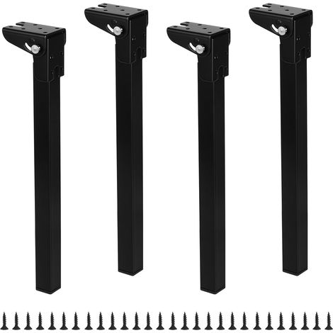 Lot de 4 pieds de table pliables Pratiques pied de table rabattable Pieds de table ajustables Pieds de rechange Pieds de canapé pliables pour lit armoire ordinateur portable meubles DIY, 35cm (1/5)