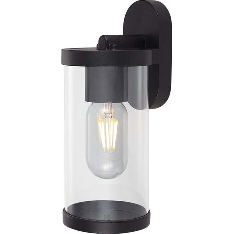 V-TAC VT-1149 LED-Wandleuchte E27-Fassung transparenter schwarzer Körperapplikation IP44- 10417 (1/2)