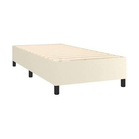 Sommier de style Snowco (avec matelas et lampe LED), couleur crème, 100 × 200 cm, éclairage led d’ambiance, meuble de chambre, design contemporain, montage facile (1/5)