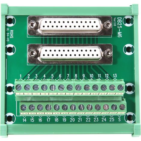 Rail DIN DB25, connecteur de carte de bornier à forte applicabilité, petit corps facile à connecter avec une conception régulière pour la connexion électrique (1/5)