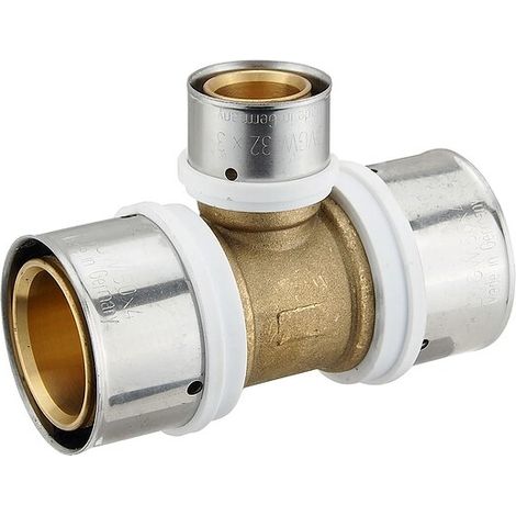Pressfitting-T-Stück - Mittelabgang reduziert - 50 x 4,0 - 32 x 3,0 - 50 x 4,0 mm für MV-Rohr