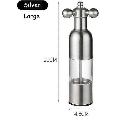 Ensemble moulin à sel et à poivre manuel, robinet en acier inoxydable, salière, moulin avec poignée, rechargeable, épaisseur réglable (1/5)