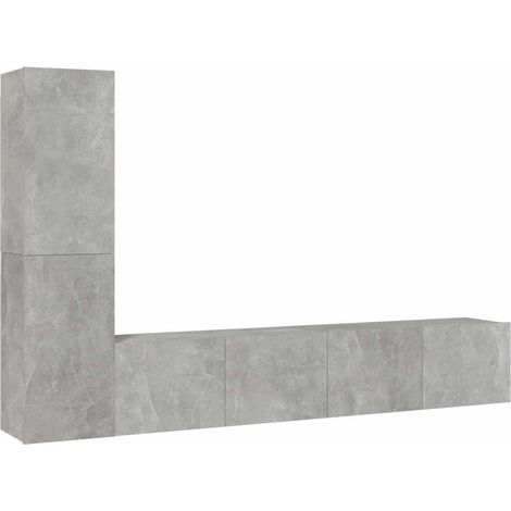 Maison Exclusive - Set di Mobili Porta TV 4 pz Grigio Cemento in Legno Multistrato (1/5)