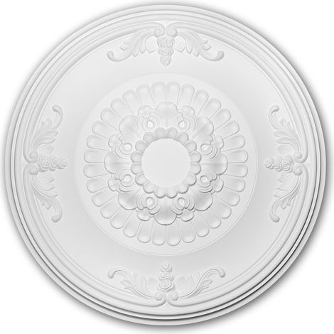Ceiling Rose 156045 Profhome Ceiling Decoration Medallion Rosette Decorative Element Neo-Empire style white Ø 66.3 cm