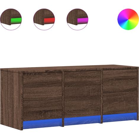 Maison Exclusive - TV-Schrank LED Braun Eichen-Optik 97x34x40 cm (1/5)