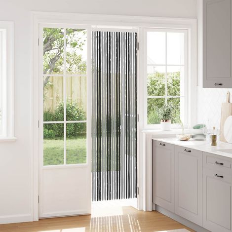 vidaXL Tenda per insetti in chenille Grigio e Nero 56 x 200 cm