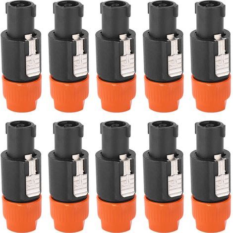 Connecteur de haut-parleur Audio C NL4FC, 10 pièces, connecteur de câble de prise de haut-parleur étanche à 4 broches (Orange) (1/5)