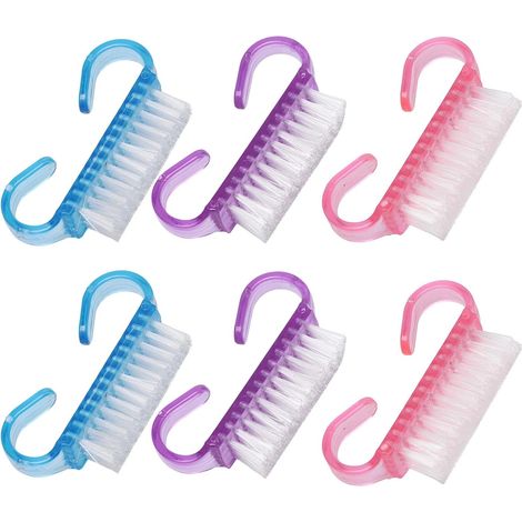 6 Pièces Brosses à Ongles à Manche Brosses de Nettoyage en Plastique pour Ongle Brosse de Nettoyage pour Récurer Les Ongles, Outil de Nettoyage pour Nail Art, (1/5)