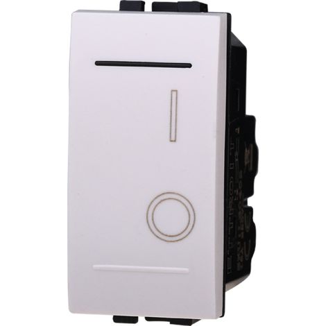 Interrupteur bipolaire 2P blanc 0-1 compatible avec bticino Living ETTROIT LB0402