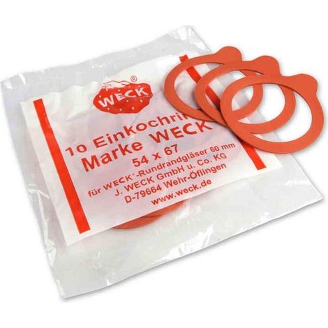 Plast-team Coltello di conservazione Weck rosso 54x67 mm confezione da 10
