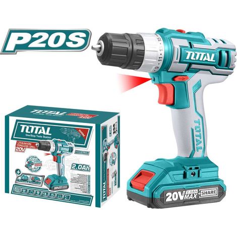 TRAPANO AVVITATORE A BATTERIA 20V 45Nm CON BATTERIA E CARICATORE INCLUSI TOTAL (1/5)