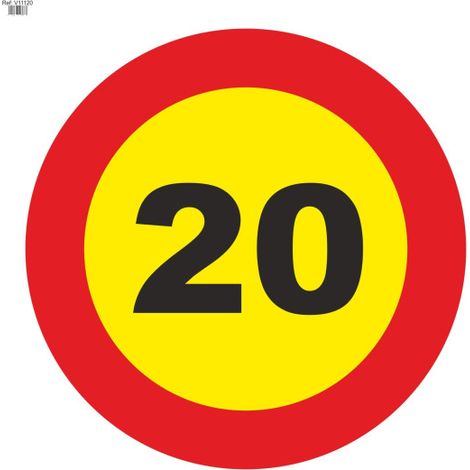 Señal Vial de Bolsa 20 Km/h Velocidad Máxima 700 x 700 mm