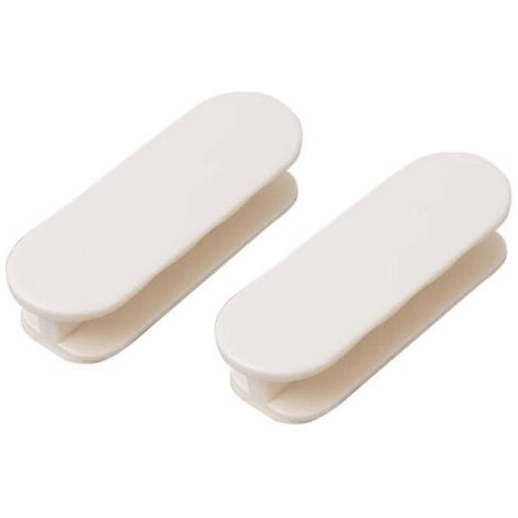 Lot de 2 blanc poignées de porte de balcon, poignées de porte, poignées de porte autocollantes, poignées d'armoire, porte de balcon, extérieur en plastique, poignée de meuble en verre