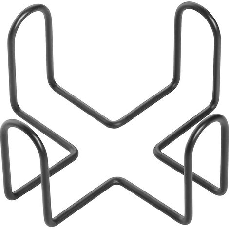 Porte-gobelet minimaliste en métal noir, compatible avec les modèles ronds et carrés. (1/5)