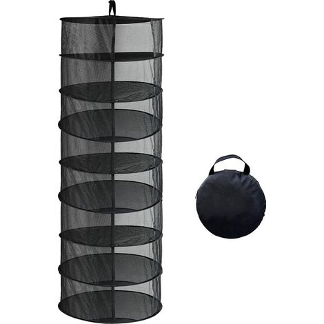 Filet De Séchage - 8 Couches Pliable - Maille Respirante - Pour Herbes Fleurs Plantes Vêtements - Diamètre 60 Cm