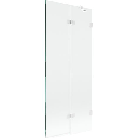 Mexen Lunar Duschabtrennung 2-flügelig rechts 80 x 150 cm, transparent, weiß - 897-080-100-20-00-P