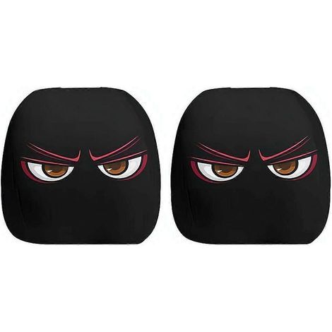 Lot de 2 housses d'appuie-tête voiture motif portrait mystère noires décoration Halloween Noël Thanksgiving (1/5)