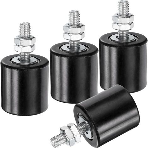 Guides de portail coulissants noirs, lot de 4, support de portail en nylon de 4,3 cm, guide universel à roulement à billes scellé (1/5)