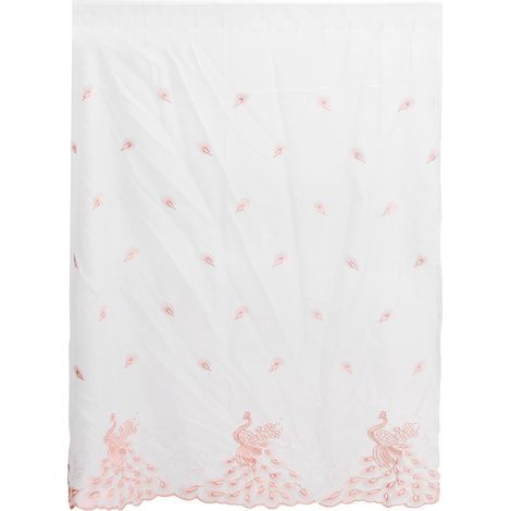 Curtain Peacock Embroidered Pattern Window Screening Curtain for Living Room Bedroom (1/5)