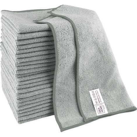 Chiffons en microfibre IH 30x30cm, lot de 24, gris (1/5)