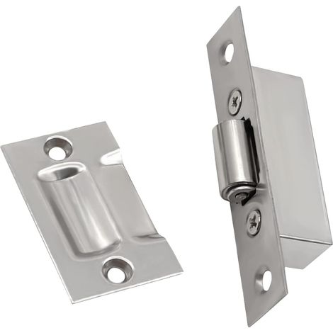 Loquet à rouleau silencieux, loquet à boule robuste avec gâche pour porte de placard (noir)