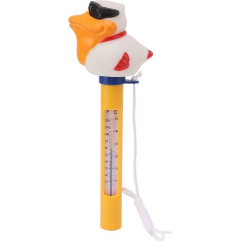Thermomètre flottant pour piscine avec cordon, en forme de canard, pour mesurer la température de l'eau des piscines, spas, jacuzzis et aquariums-AquaForge (1/5)
