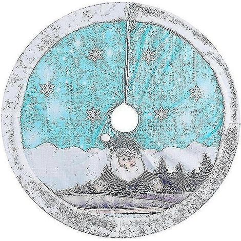 Tablier en peluche lumineux bleu à LED avec jupe de sapin de Noël (1/5)